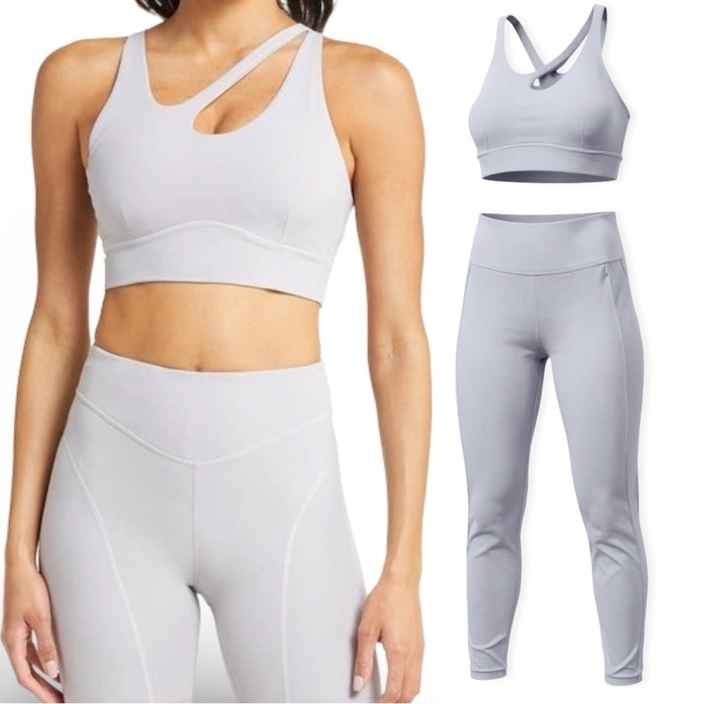 Zella Full Length Studio Luxe High Waist Legging | Grey Lilac | M - Picture 2 of 12